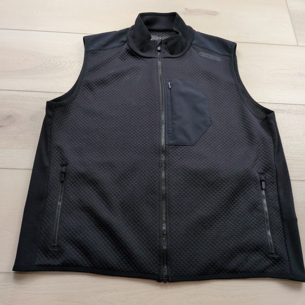 Under Armour Mens Fitted Quilted Golf Vest Black Full Zip XXL 1317911-011